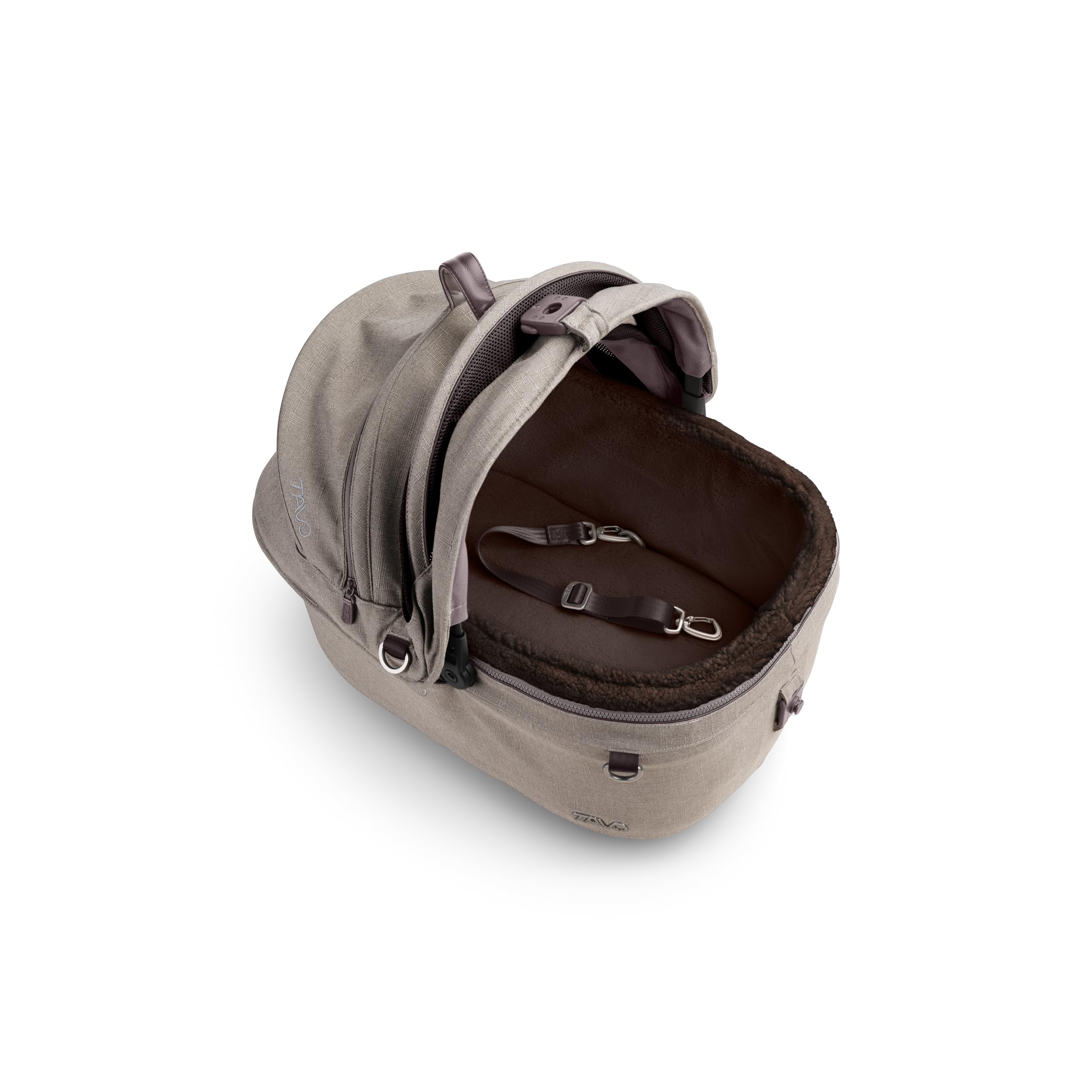 Tavo Maeve 5X Haustier-Schutzsystem – Premium Crash-getesteter Hunde-Autositz & Transportbox – 3-in-1 Sicherheitssystem mit ISOFIX-Basis – Buggy-kompatibel (Fawn)