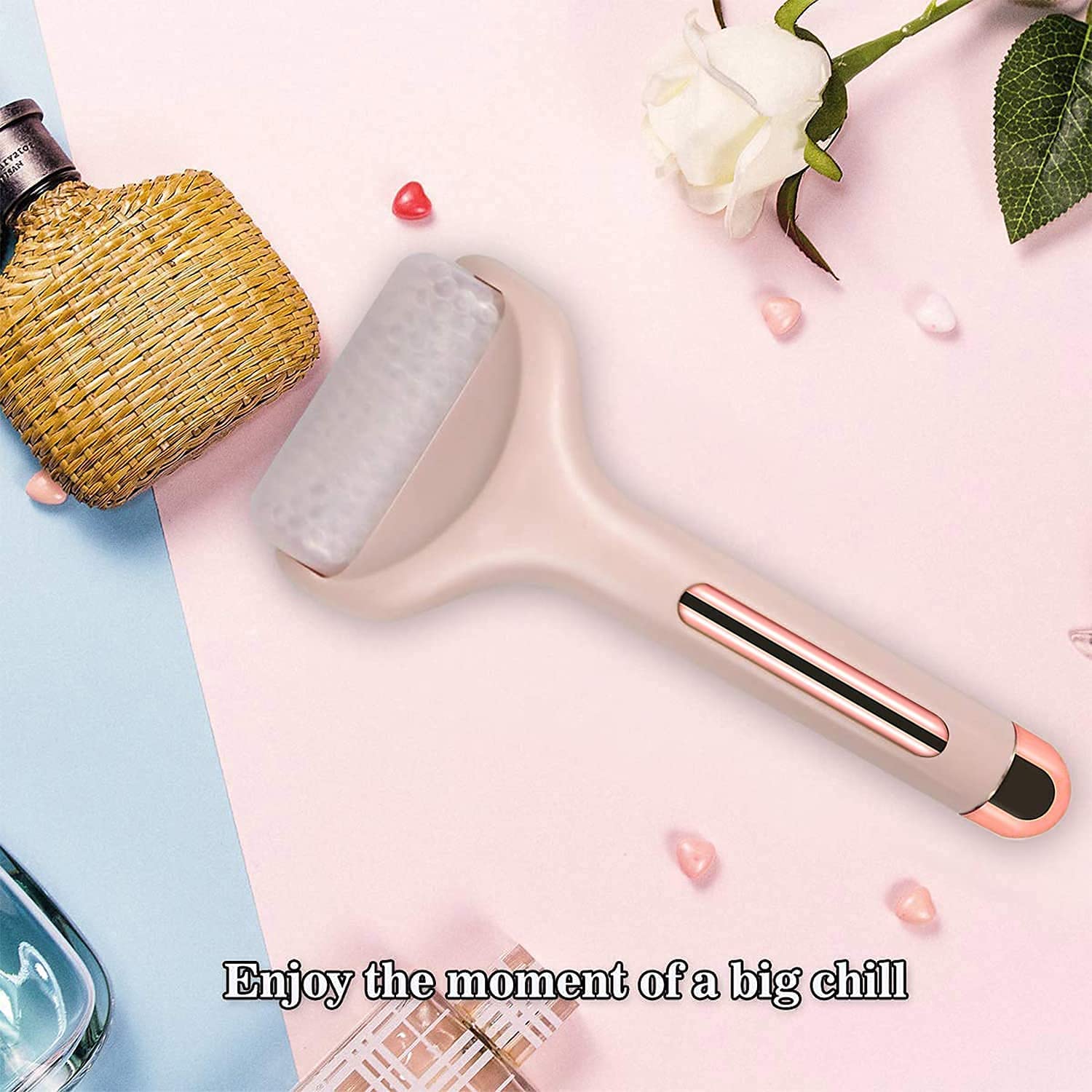 KEMLOZE Ice Roller Face Massager Facial Skin Care Tool with Cool Gel Beads for Cold Massage Therapy, Reducing Wrinkles & Eye Puffiness 2