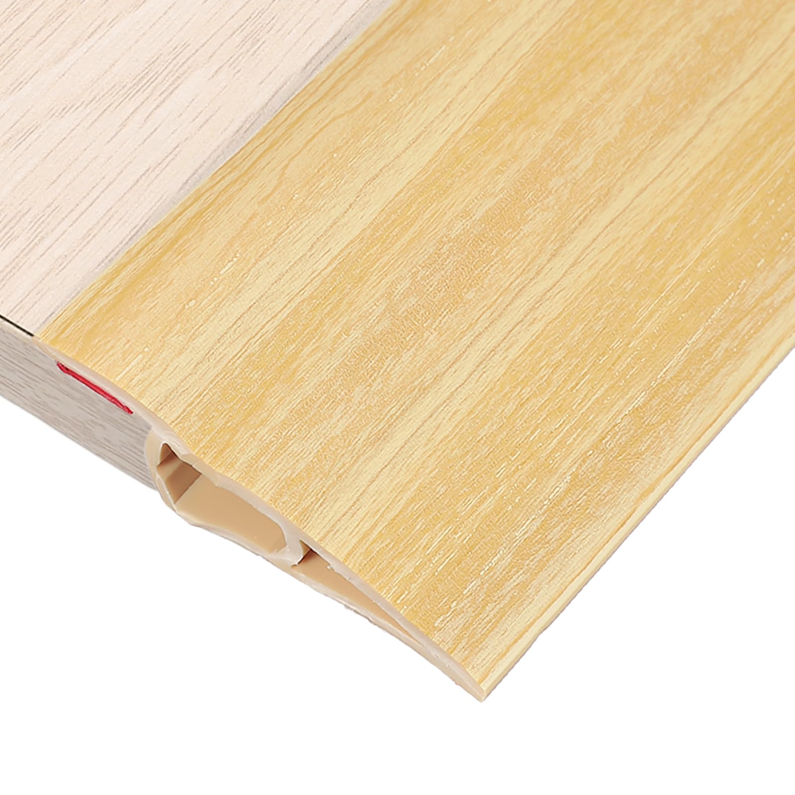 sourcing map 3.28Ft x 2.8" x 0.91" Floor Transition Strip, Self Adhesive Carpet Edge Strip, Vinyl Gap Cover, Laminate Edge Trim for Uneven Surfaces from 11/16" to 13/16", Natural Wood Grain