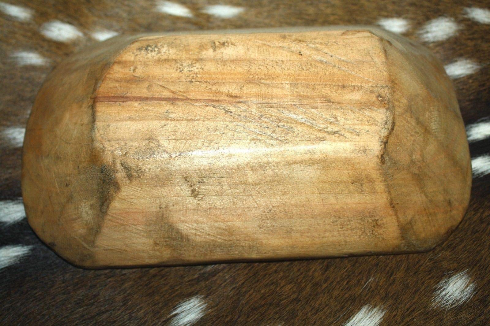 Decorative Carved Wooden Dough Bowl Primitive Wood Trencher Tray Rustic Home Decor 8-10