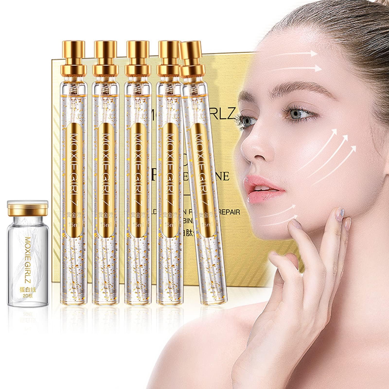 Instalift Protein Thread Lifting Set, Soluble And Nano Gold Essence Combination, Absorbable Collagen for Face Lift, Line Carving