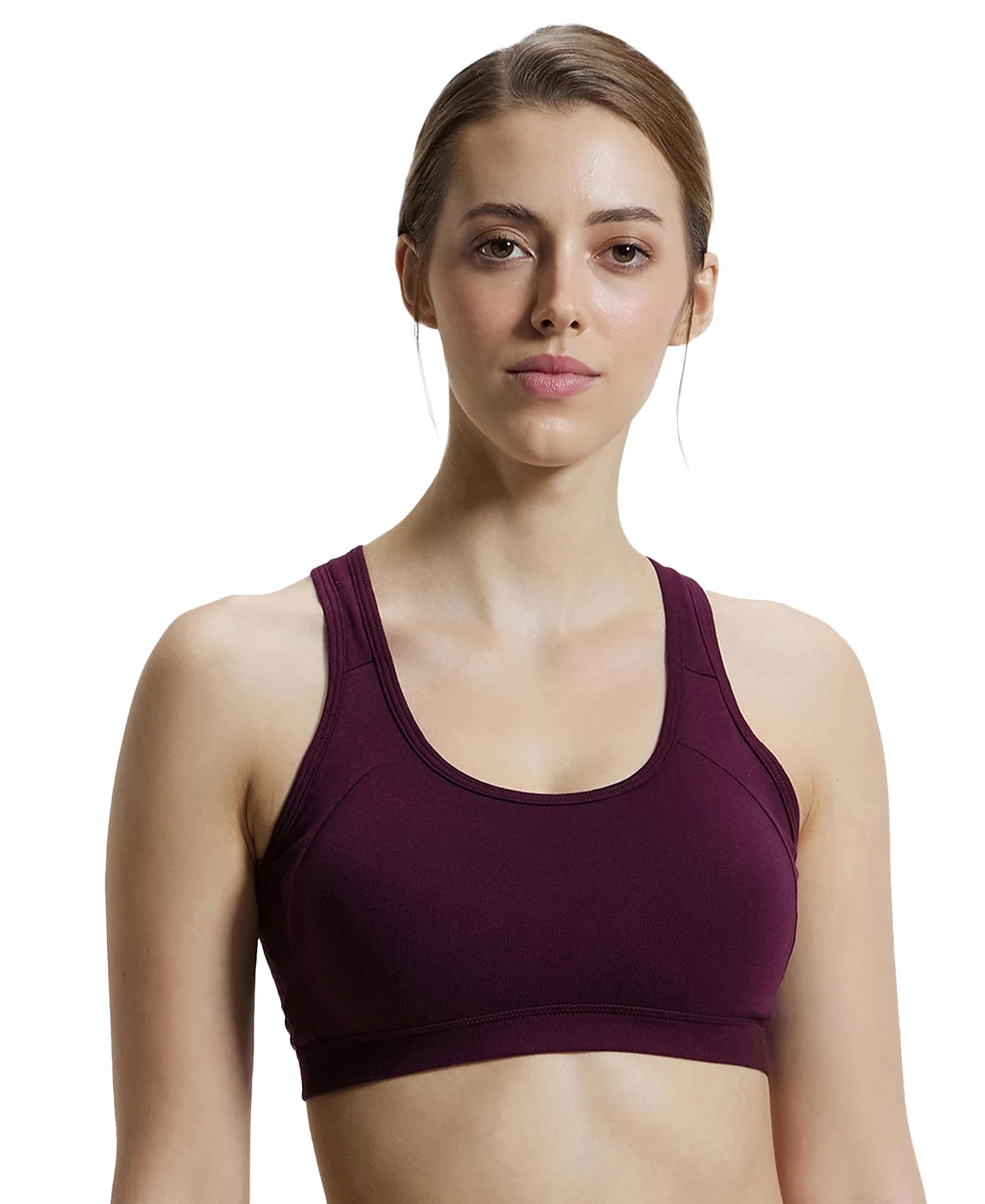 jockey 1380 Active Bra | Wirefree | Padded | Racer Back Styling | Super Combed Cotton Fabric (Prints May Vary)-picture-32