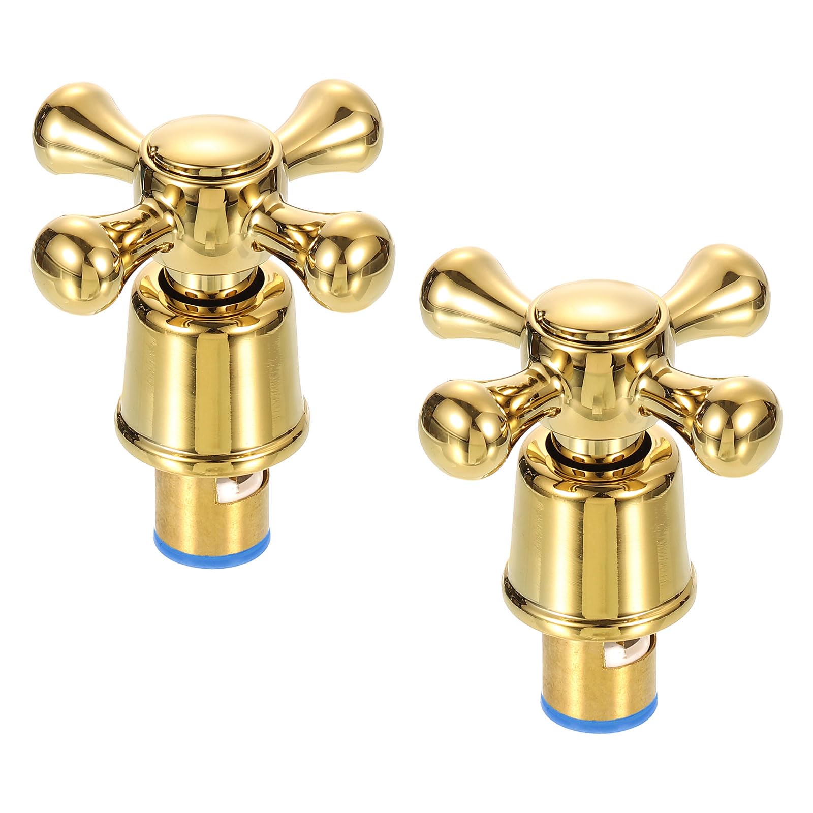 QUARKZMAN 2pz Manopola Rubinetto, Manopole Doccia, Manopole Rubinetto Freddo, Sostituzione Manopola Rubinetto a Croce in Lega per Cucina, Doccia, Vasca, Oro