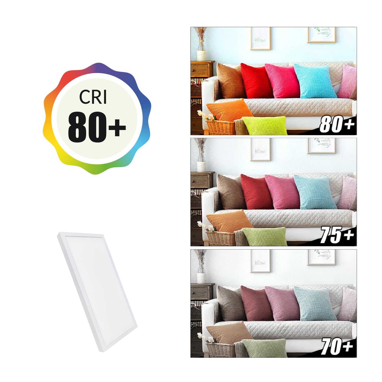 LED ATOMANT 2x Kit Soporte para Superficie + Panel LED 60x30cm 36W CCT | Con Selector de color CCT, 4000 Lumenes, Driver incluido