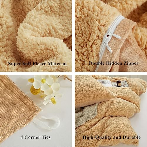 Miniatura 10 de CinYana Juego de funda de edredón floral esponjosa con flores blancas y negras, juego de funda de edredón de 5 piezas, juego de ropa de cama Queen