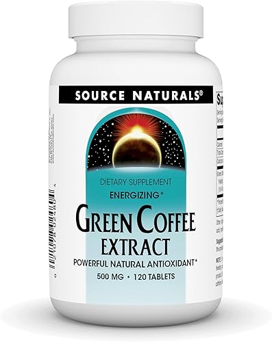 SOURCE NATURALS Extracto de café verde energizante de 400 mg comprimido, 120 unidades