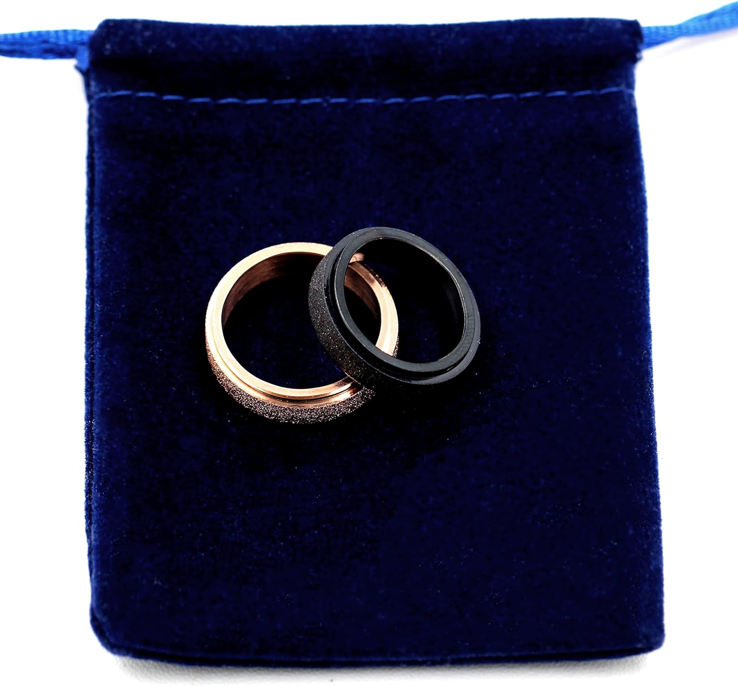 Uloveido 6mm Spinner Wedding Band Ring Spinning Rotating Anxiety Relief Rings Sandblast Glitter Finish for Women Men