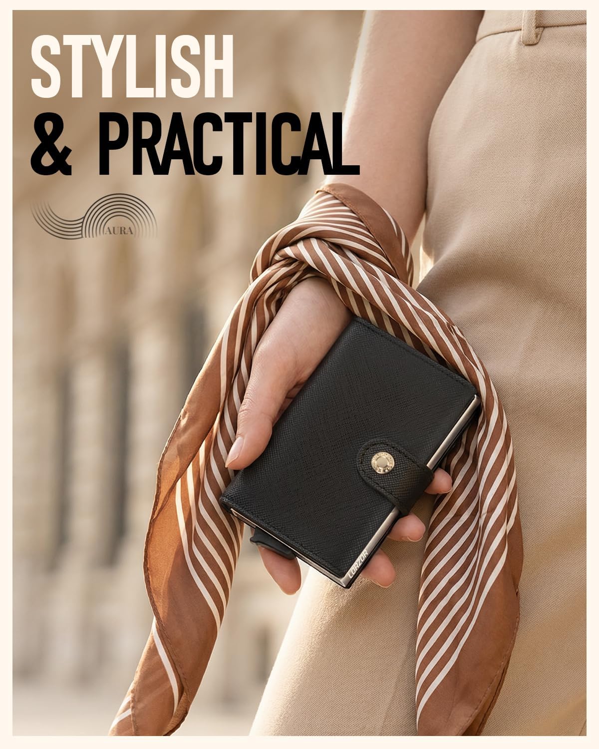 Women Wallet RFID Blocking Wallet for Women, Slim Small Size, Top Grain Leather, Pop up Credit Card Holder, Trifold, Minimalist, Black Saffiano 9-11 Cards Capacity ID Window Cash Pocket,Gift for Her