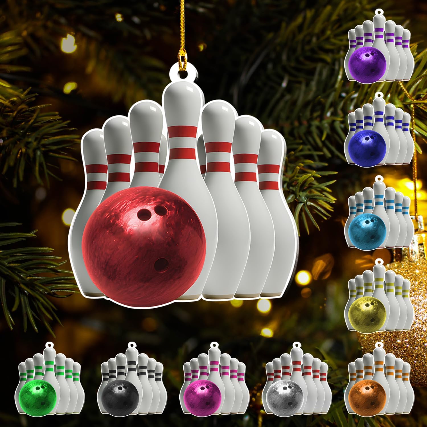 Bowling Player Christmas Ornament, Personalized Bowling