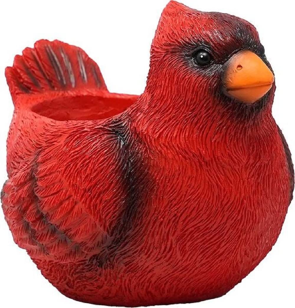 Spoontiques Cardinal Flower Pot, Home Décor, Tabletop Decoration, Vase Window Décor, Indoor Outdoor Décor