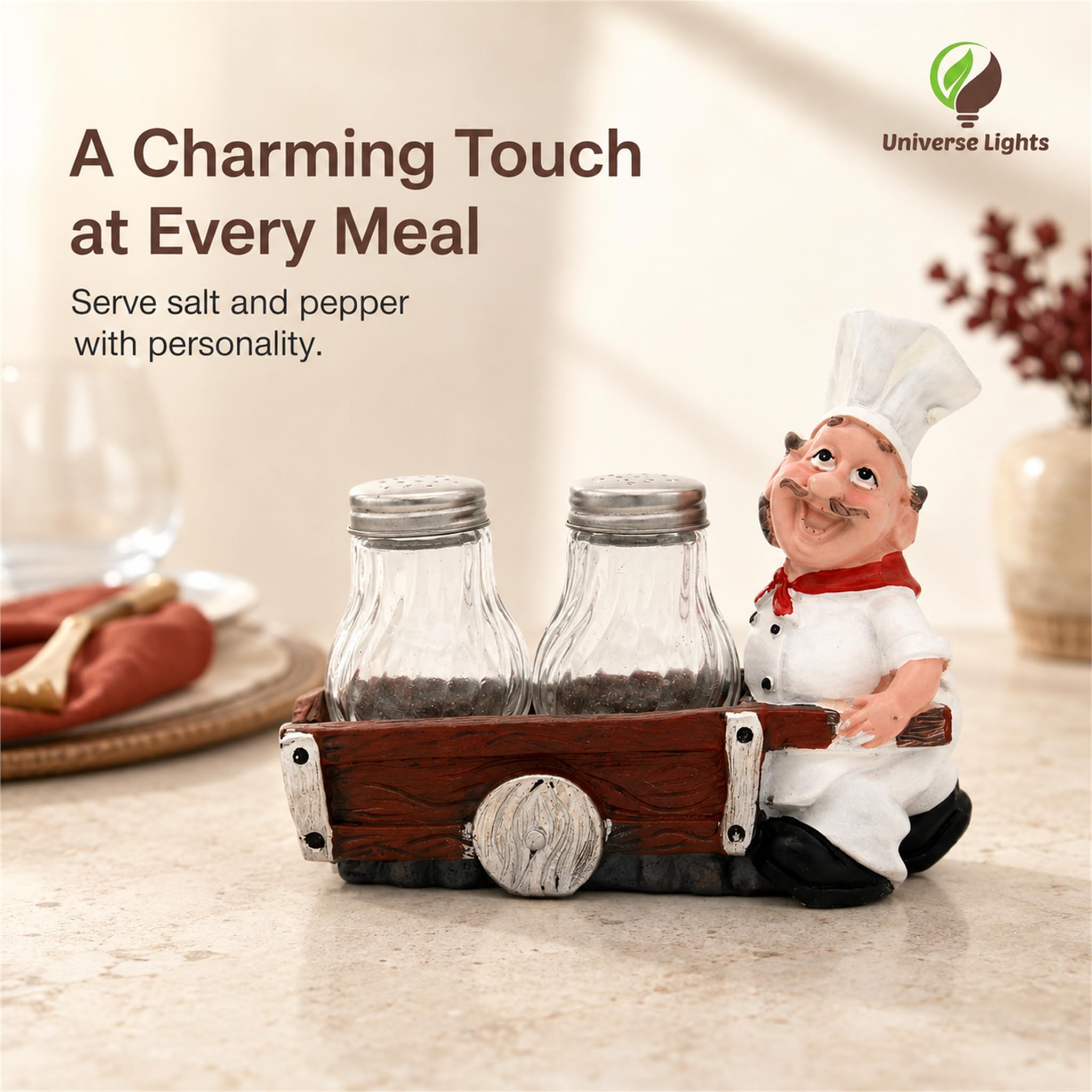 Chef Salt & Pepper Shaker Set - Decorative Tableware -2 Chef Salt & Pepper Shaker Set - Decorative Tableware -2