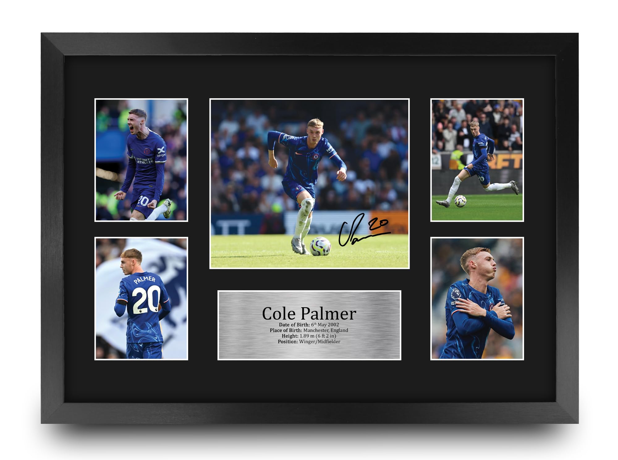 HWC Trading Cole Palmer Chelsea Gifts Printed Signed Autograph Picture for Football Fans and Supporters - A3 Framed