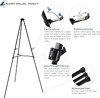 Vista 2 de Caballete de visualización telescópico de aluminio ligero, 70 pulgadas, negro