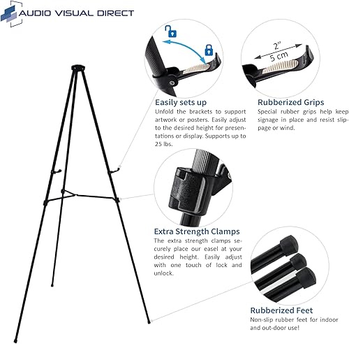 Miniatura 2 de Atril ligero de aluminio plegable para exponer Negro