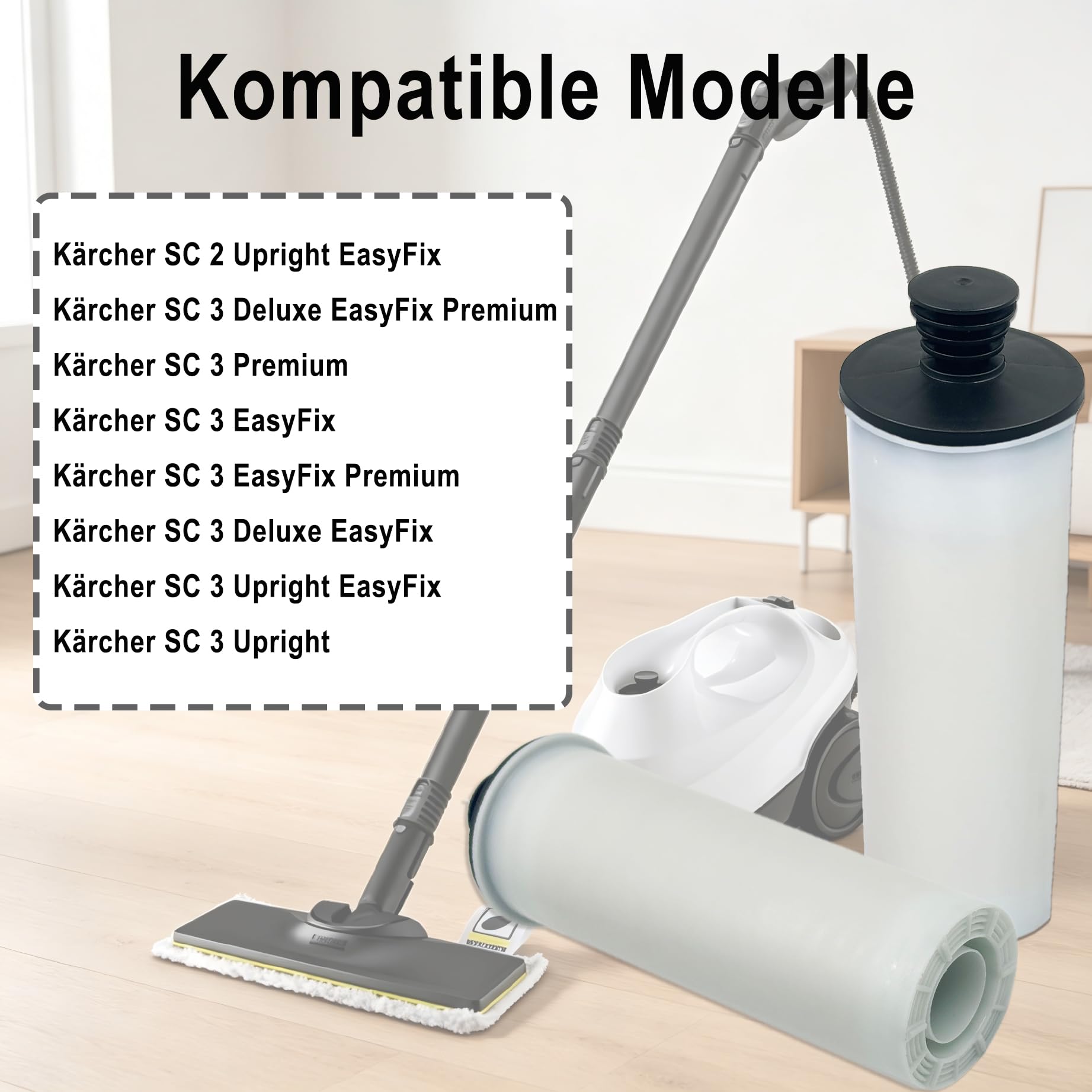 2 sztuki wkładu odkamieniającego kompatybilny z Kärcher SC 2 Upright, SC 3 Deluxe, SC3 Upright akcesoria do czyszczenia pary, zamiennik do 2.863-018.0