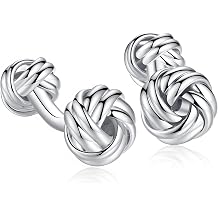 HONEY BEAR Twist Knot Cufflinks for Men Wedding Business | Tarnish-Resistant, Steel-Plated Copper Base, Gift Box, for Groomsmen, Father, Husband, Anniversary, Formal Events