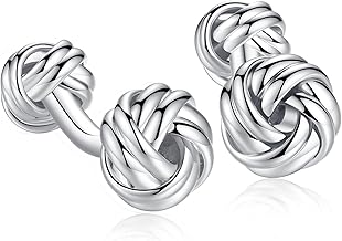 Honey Bear Knot Cufflinks for Men Shirt - Stainless Steel, Personalized For Wedding Business Gift