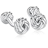 HONEY BEAR Twist Knot Cufflinks Steel for Mens Shirt Wedding Business Gift