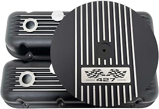 427 Big Block Chevy Finned Black Valve Covers & 13" Air Cleaner Kit - Ansen USA