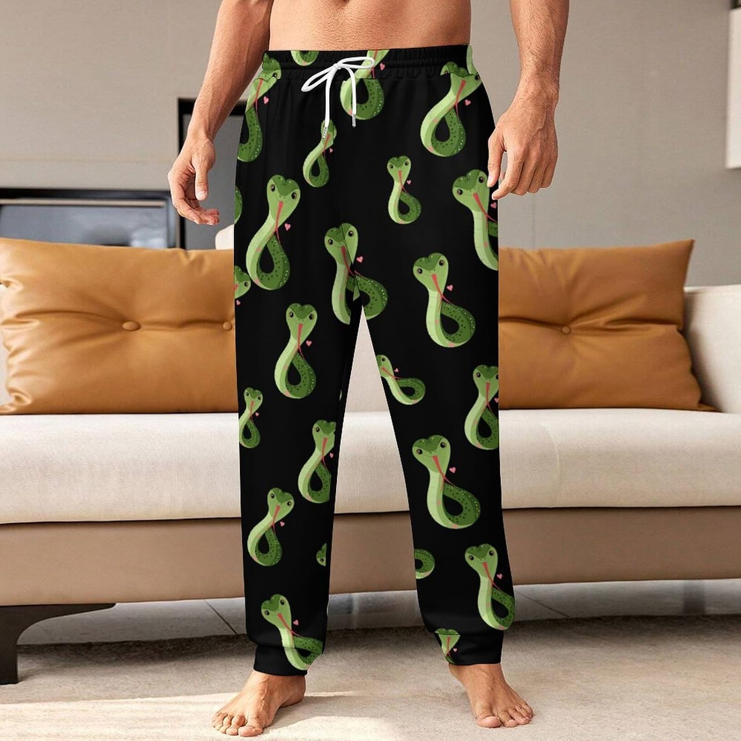Cute Snake Casual Men's Sweatpants Lounge Pant 4X-Large