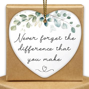 Thank You Gifts for Women Men Ceramic Ornaments Never Forget the Difference that You Make Appreciation Farewell Retirement Gifts for Coworkers Teacher Employee Nurse Friend