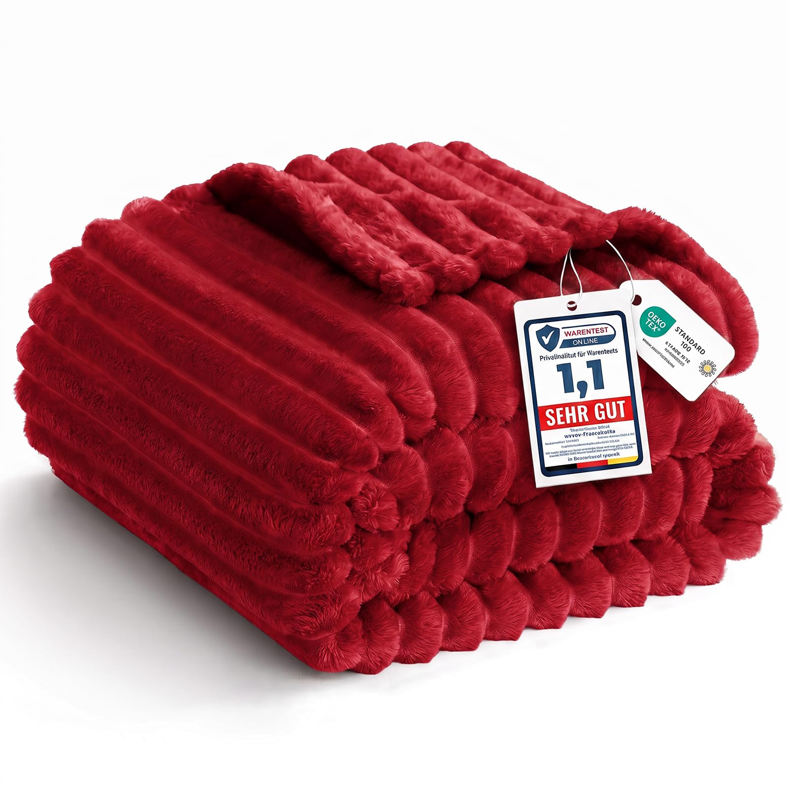 WAVVE Red Blanket Fluffy Blanket Fleece Throw, Small/Single Blanket — image 1