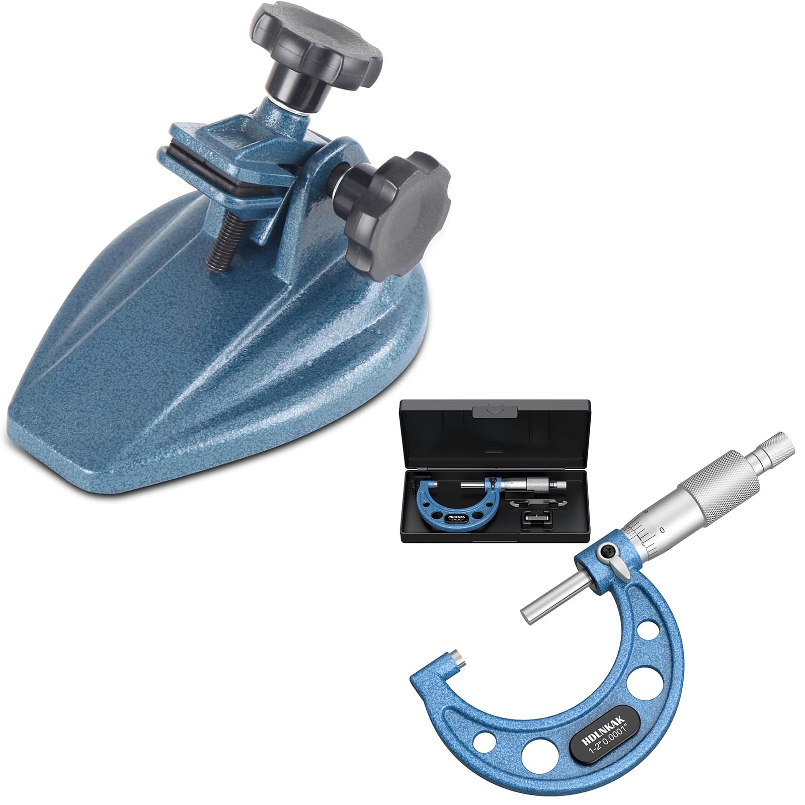 SOHNVWTGD Professional Stand for Micrometers Up to 4",Set, 0-3" Machinist Micrometer, 3 Pcs Machinist Tool Set.