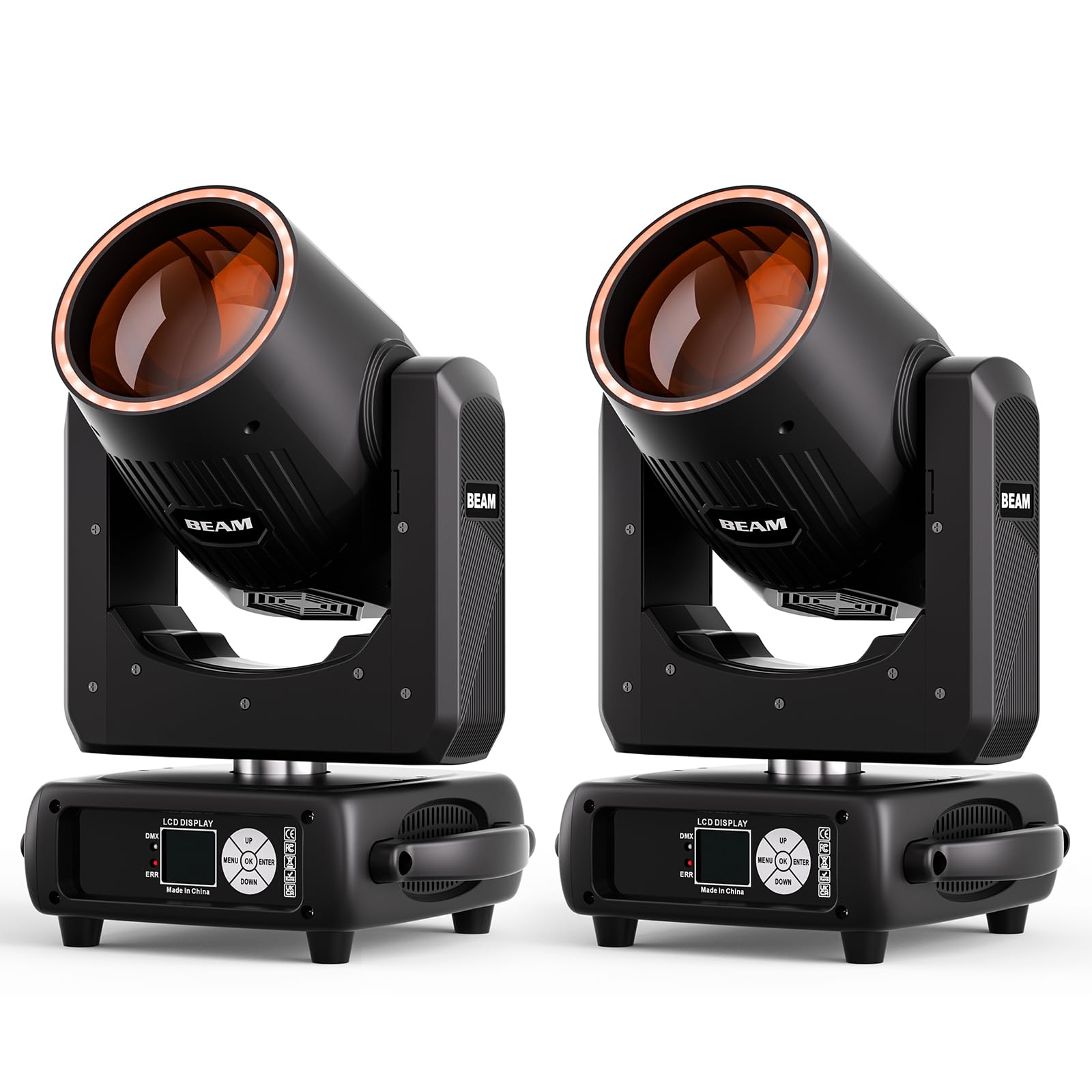 2Pcs Luce a Teste Mobili Beam da 295W, Messa a Fuoco Elettronica 14+1 Modelli 13+1 Colori Effetto di Atomizzazione a 48 Prismi perPalco Club DJ Matrimonio Festa Natale