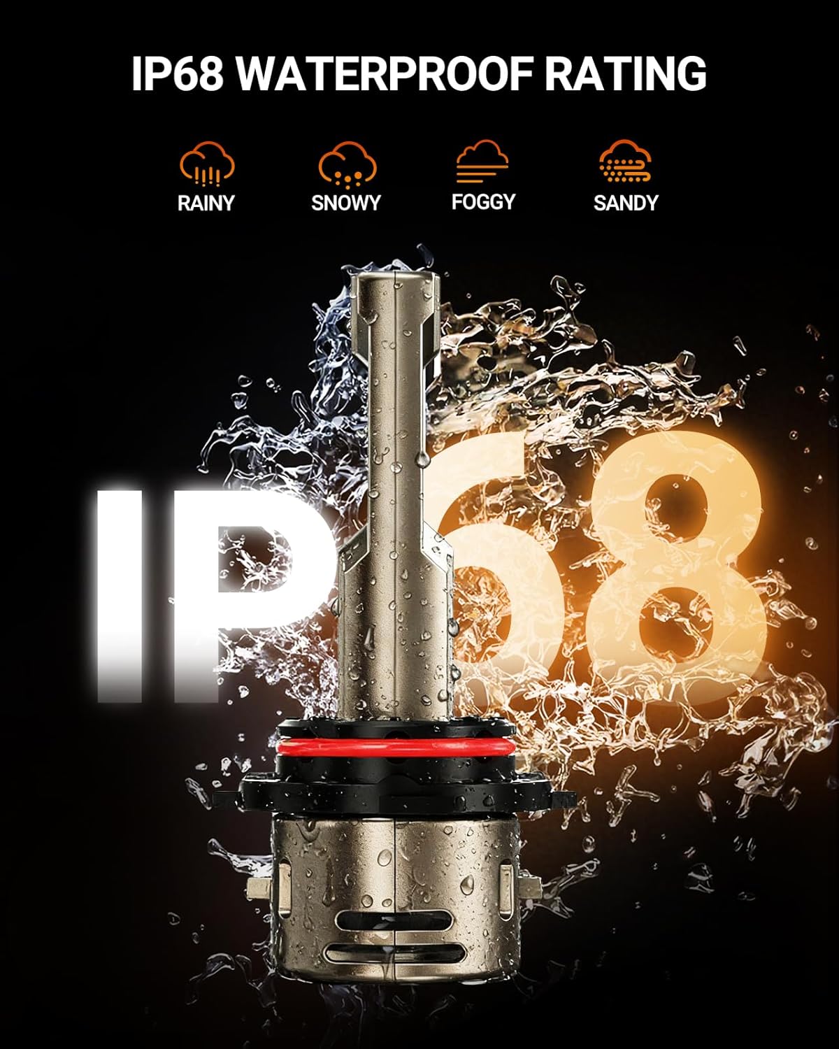 SEALIGHT 9005 LED Bulbs, 1000% Brightness 9005/HB3 High/Low Driving or Head light Bulbs, 6500K Cool White, Plug and Play, IP68 Waterproof, Pack of 2