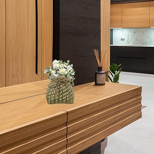 Miniatura 5 de Cabilock Cestas tejidas Ikebana Jarrones de ratán cesta de flores tejida maceta decorativa maceta cesta florero contenedor de plantas cesta de