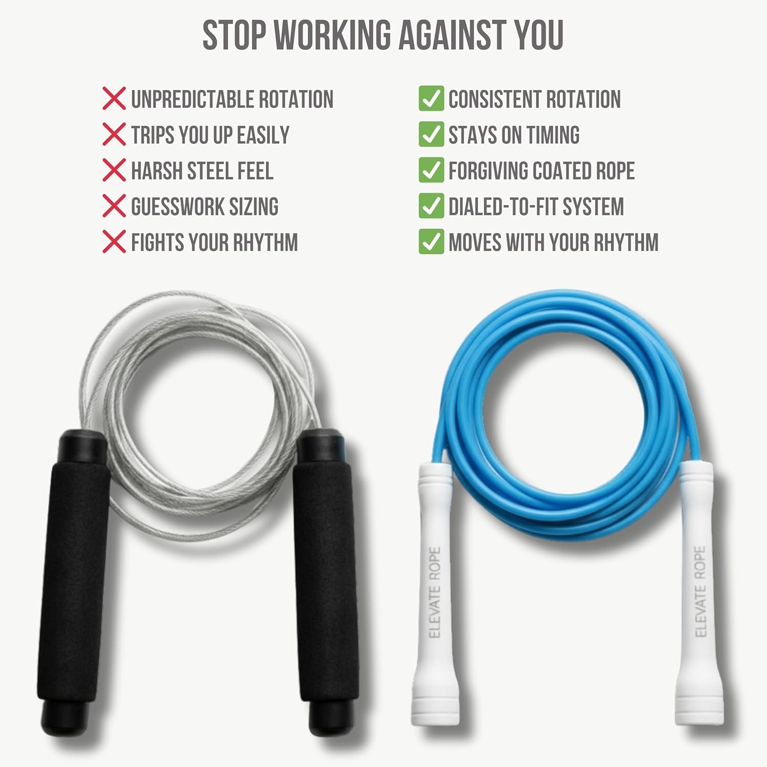 Elevate Rope Professional Beaded Jump Rope - 3m Adjustable, Quality Beads & Poly Cord - For Freestyle, Cardio & Tricks - All Levels & Indoor/Outdoor Use