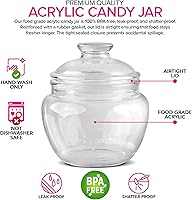 Vista 2 de Modern Innovations Tarro de dulces y galletas de 40 onzas con tapa, tarro de boticario transparente de acrílico premium, decoración de bodas