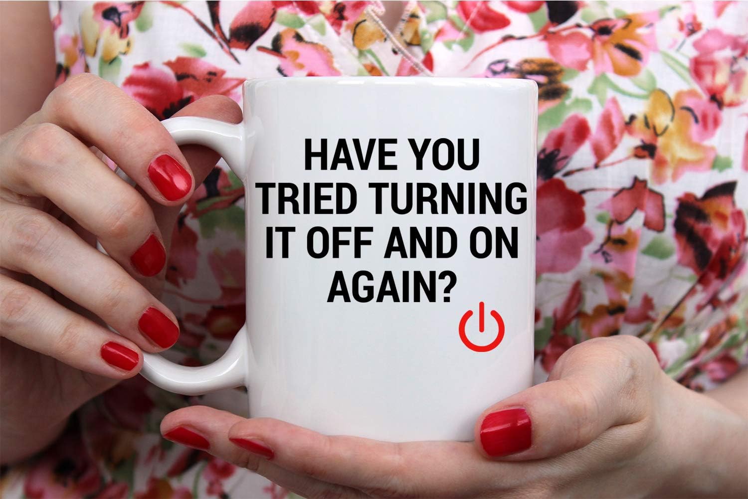 Funnwear Have You Tried Turning It Off And On Again? 11oz Ceramic Coffee Mug Funny Sarcastic Mug - Perfect for Computer Nerd. Idea for Office or Geek Coworkers IT Great Office Mug image 5