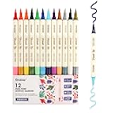 Grabie 24 Colors Paint Markers, Acrylic Paint Pens with 12 Dual-Color Brush Tips, Dual Tone Acrylic Markers for Rocks, Acrylic Paint Markers for Art Supplies (24 Colors)