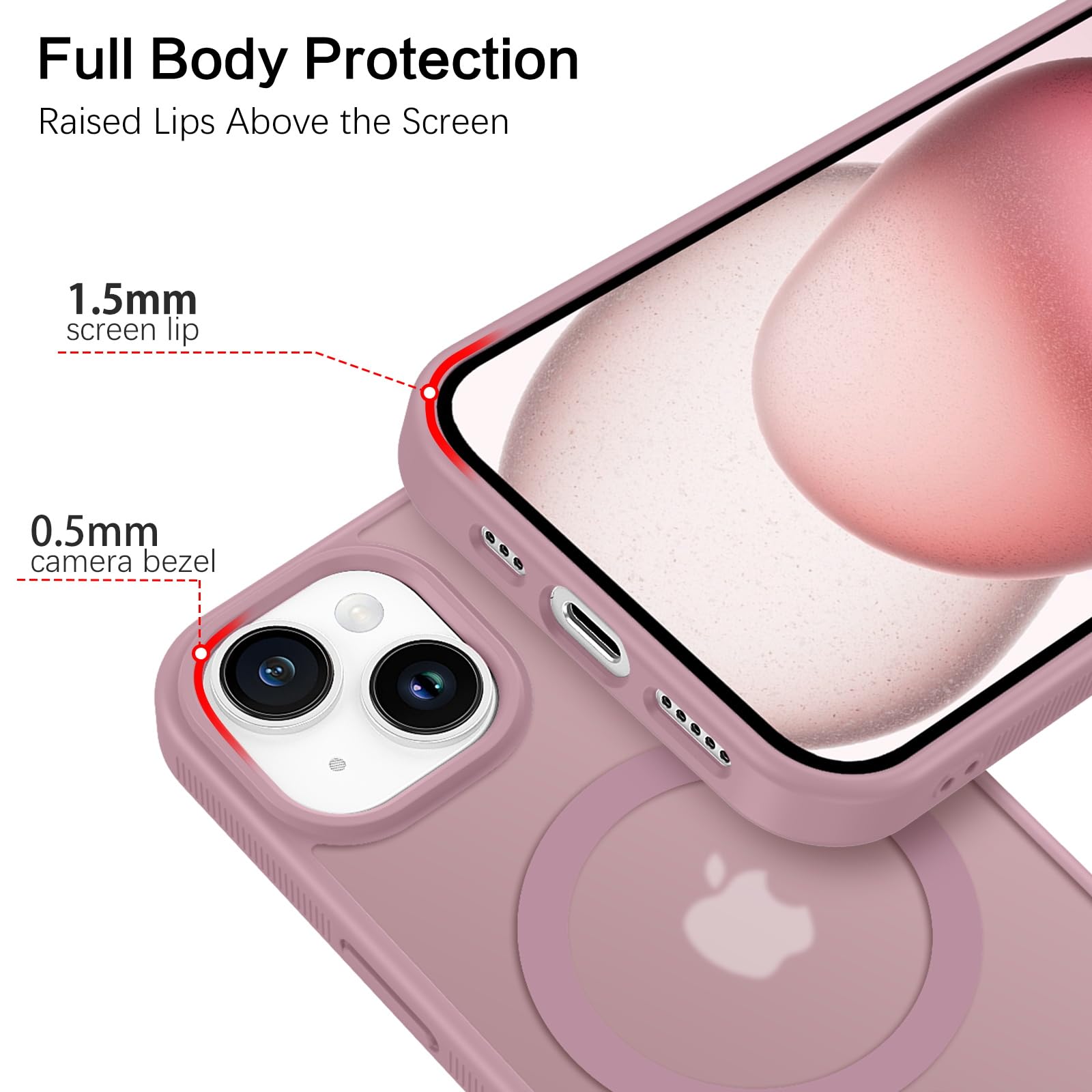 Cover completa per iPhone 15 Pro trasparente - ibrida anti-shock - Italiano