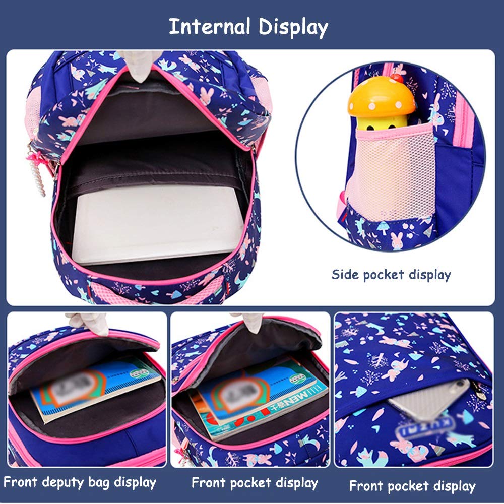Zaino per bambini Trolley Bag ， Borse per libri scolastici per ragazze e ragazzi, Zaino per bambini Zaino con ruote con sei ruote Glow (Color : Blue)