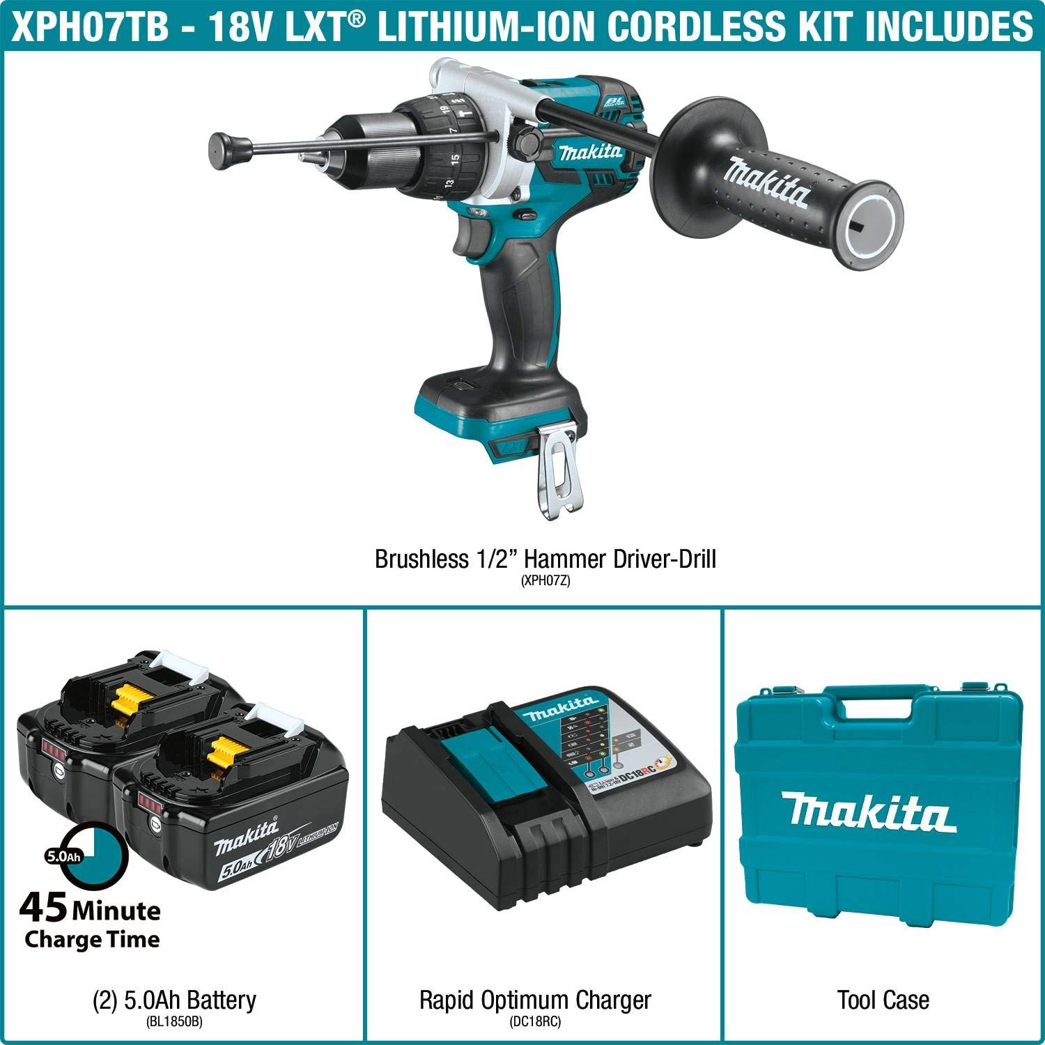Makita XPH07TB 18V LXT BL Hammer Drill 