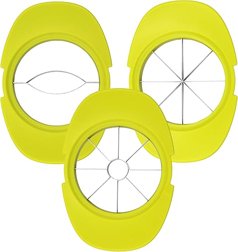 Cheer Collection Juego de 3 rebanadoras de frutas y verduras, descorazonador multifuncional de manzana, rebanador de mango y tomate, utensilios de