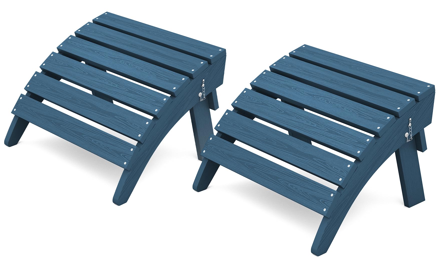 KINGYES Folding Adirondack Ottomans Set of 2 for Adirondack Chair, Navy