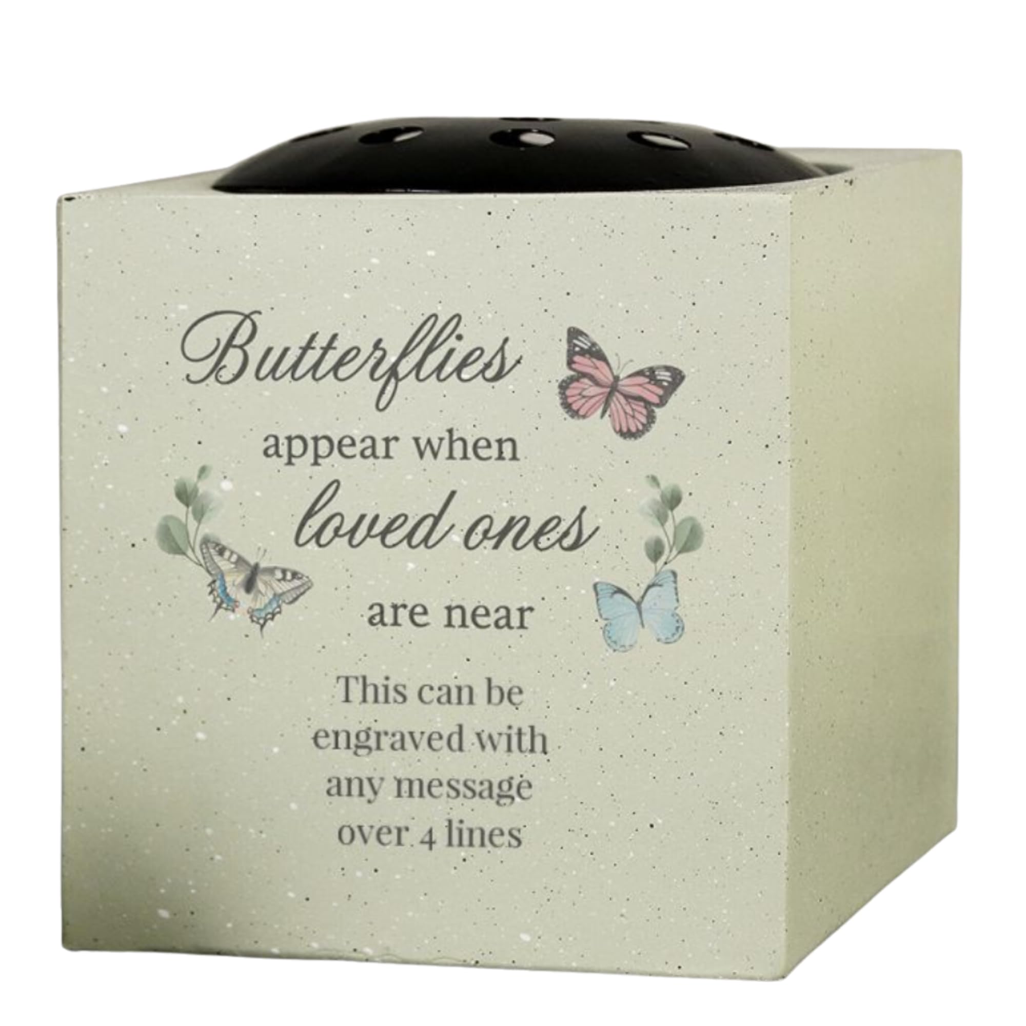 Caleli Gifts Grey Personalised Butterflies Appear Memorial Vase