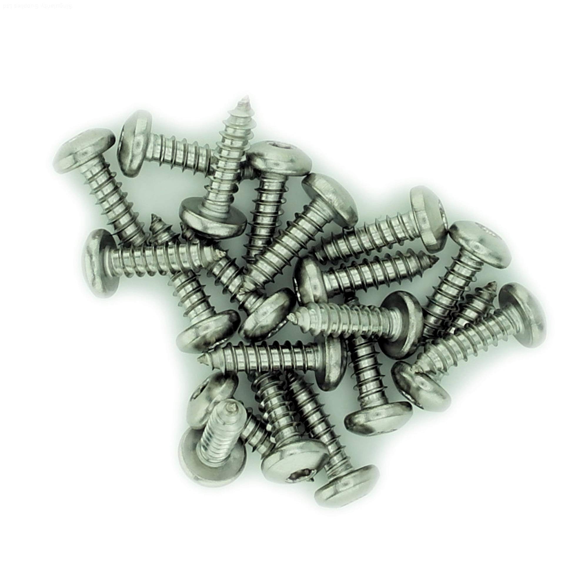 Singularity Supplies No.12 X 0.875 (5.5Mm X 22Mm) Tx Pan Self-Tapping Screw - Stainless Steel (A2) (Pack Of 20)