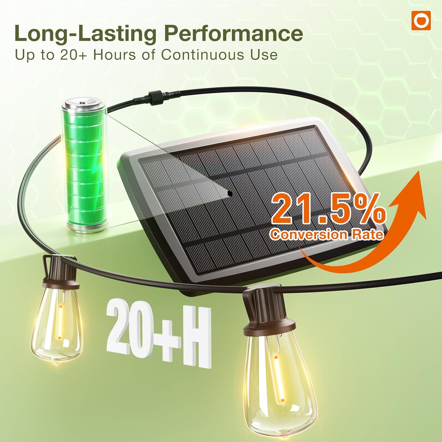 addlon 78(72+6) FT Solar String Lights Waterproof,Patio Lights Solar Powered with Remote & USB Port 3 Lighting Modes 24+2 LED Shatterproof Bulbs Outdoor Lights for Camping Backyard Garden