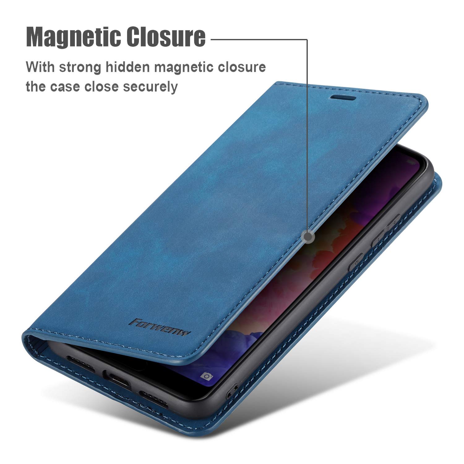 Ledertasche Für Huawei P30 Pro – Mit Kartenfach & Ständer, Schwarz, PU Leder & TPU