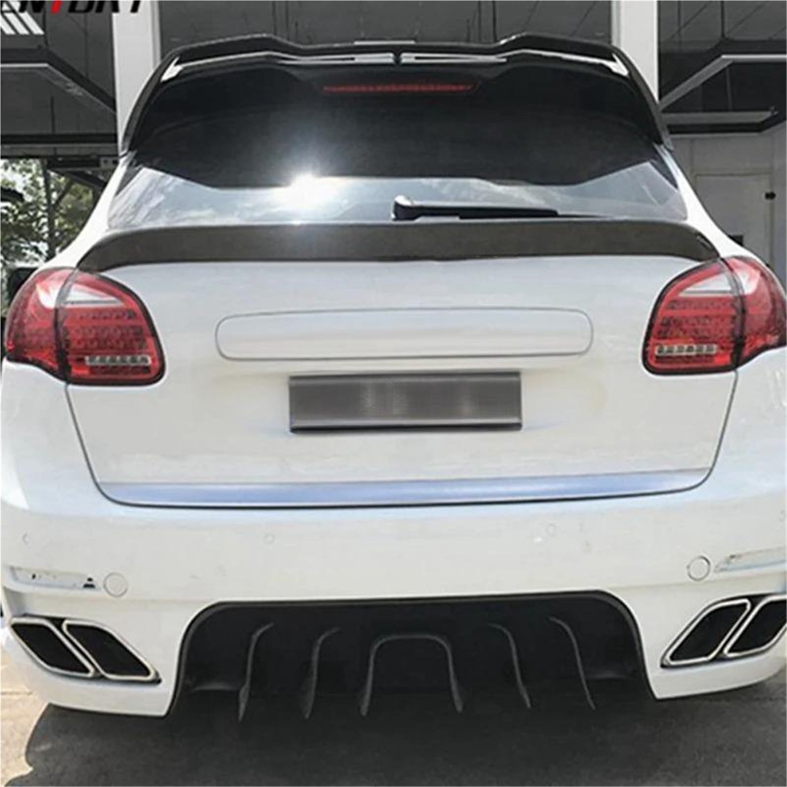 Dla Porsche Dla Cayenne 958 2011-2014 Skrzydło Na Klapie Spoiler Bagażnika Lotka Tylny Akcesoria Dekoracyjne Spojler Tylny Trunk Wing(Real carbon fiber)