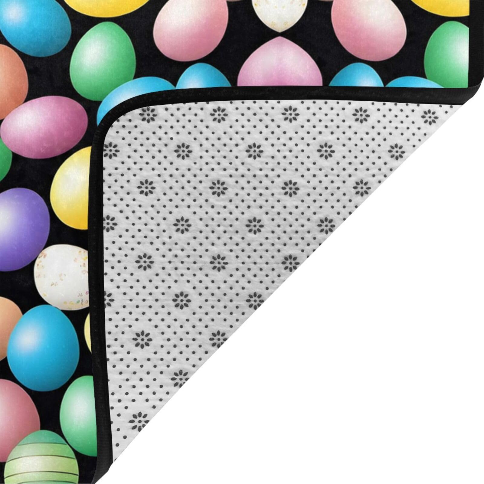 Alfombra con estampado de huevos de Pascua, 80 x 58 pulgadas, alfombra suave y esponjosa para sala de estar, oficina, balcón, decoración moderna del hogar