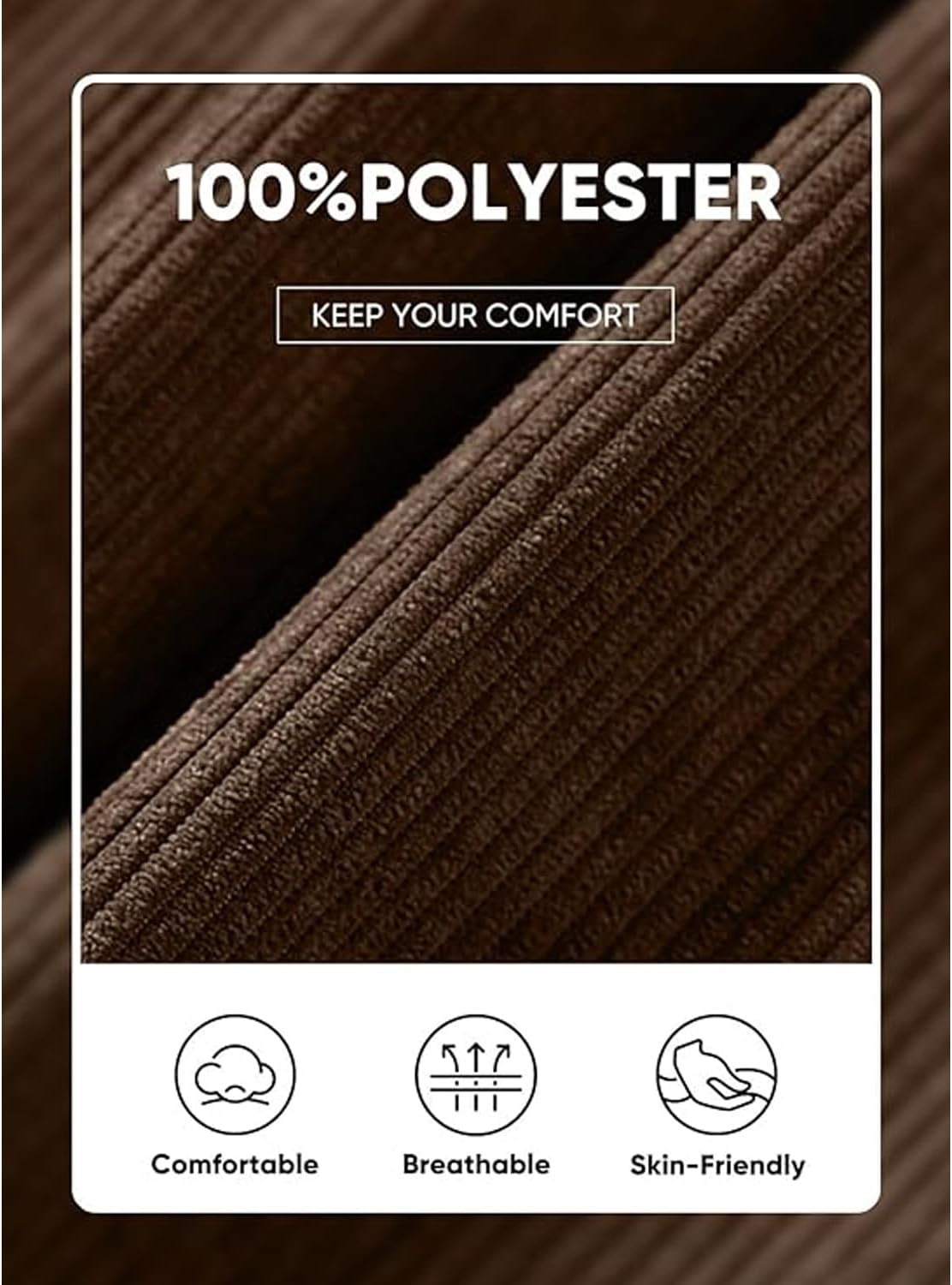 Men's Corduroy Joggers Pants Casual Cargo Pants Drawstring Elastic Waist Baggy Tapered Sweatpants - Image 5