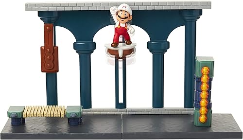Nintendo Super Mario Lava Castle Deluxe Play Set, incluye: Figura de Fire Mario de 2.5 pulgadas y características mecánicas, torre de bolas de fuego