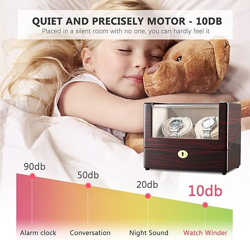 Miniatura 6 de CHIYODA Reloj Winder para hombre y mujer reloj automático con 2 motores Mabuchi, pantalla táctil LCD (actualización de acabado de piano), Mejora de