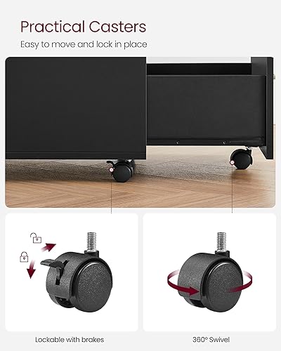 Miniatura 4 de VASAGLE Archivador de 2 cajones, archivador con bloqueo para oficina en casa, pequeño archivador rodante, soporte para impresora, A4, carpetas