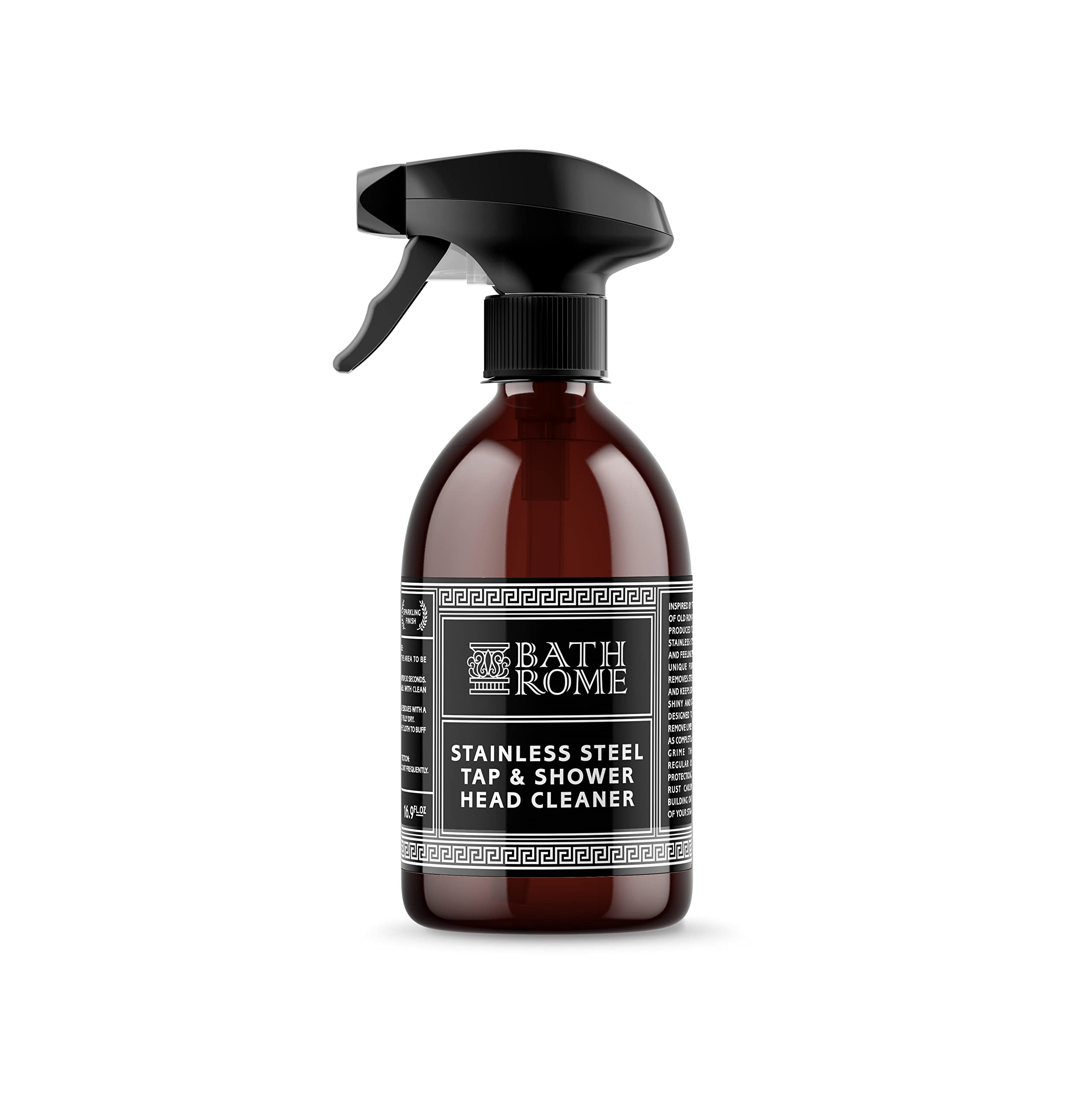 BathRome - Stainless Steel Tap & Shower Head Cleaner | Removes Dirt Leaving a Shiny, Streak Free Finish 500ml